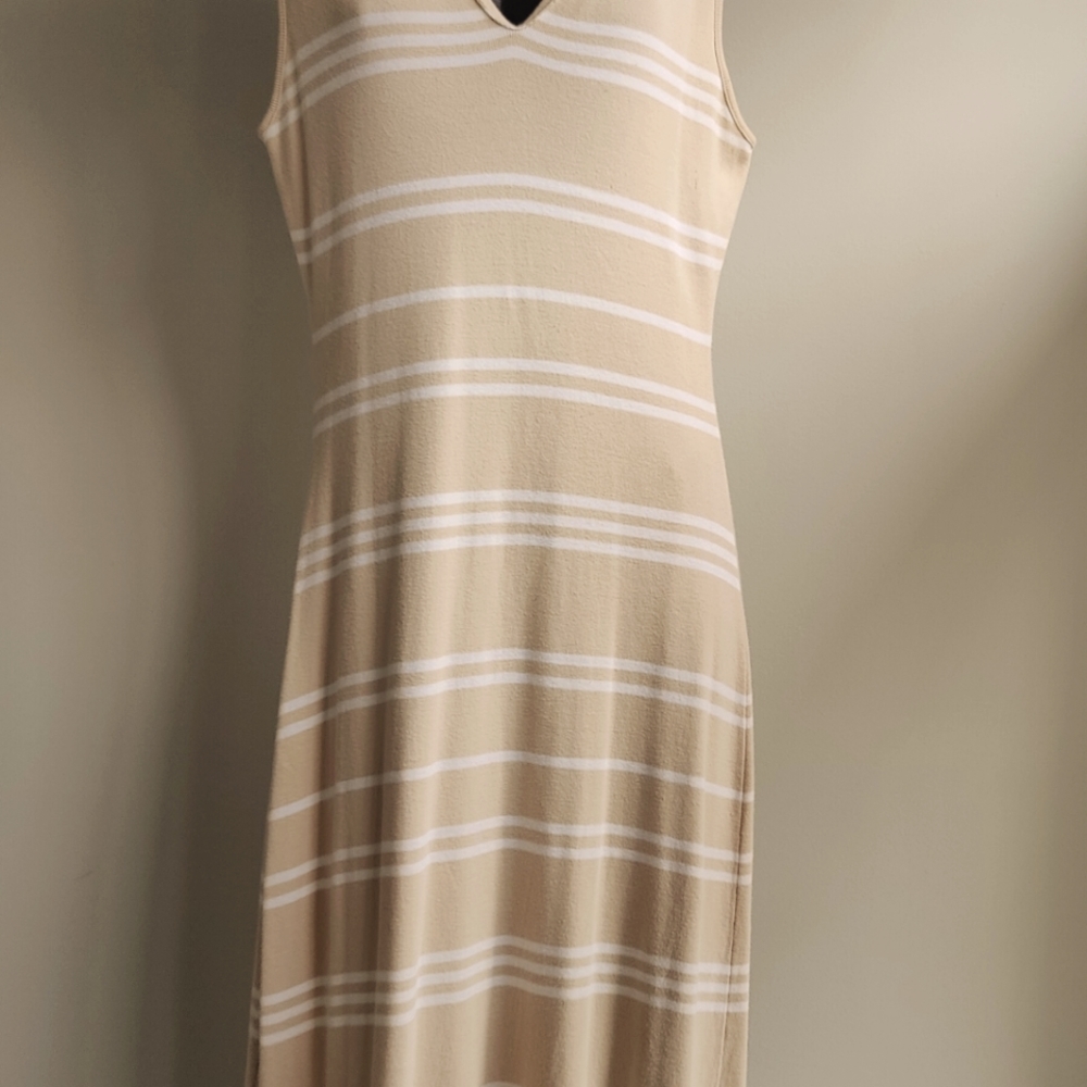 The Limited Ecru Beige White Stripe Maxi Dress Sz Small Medium